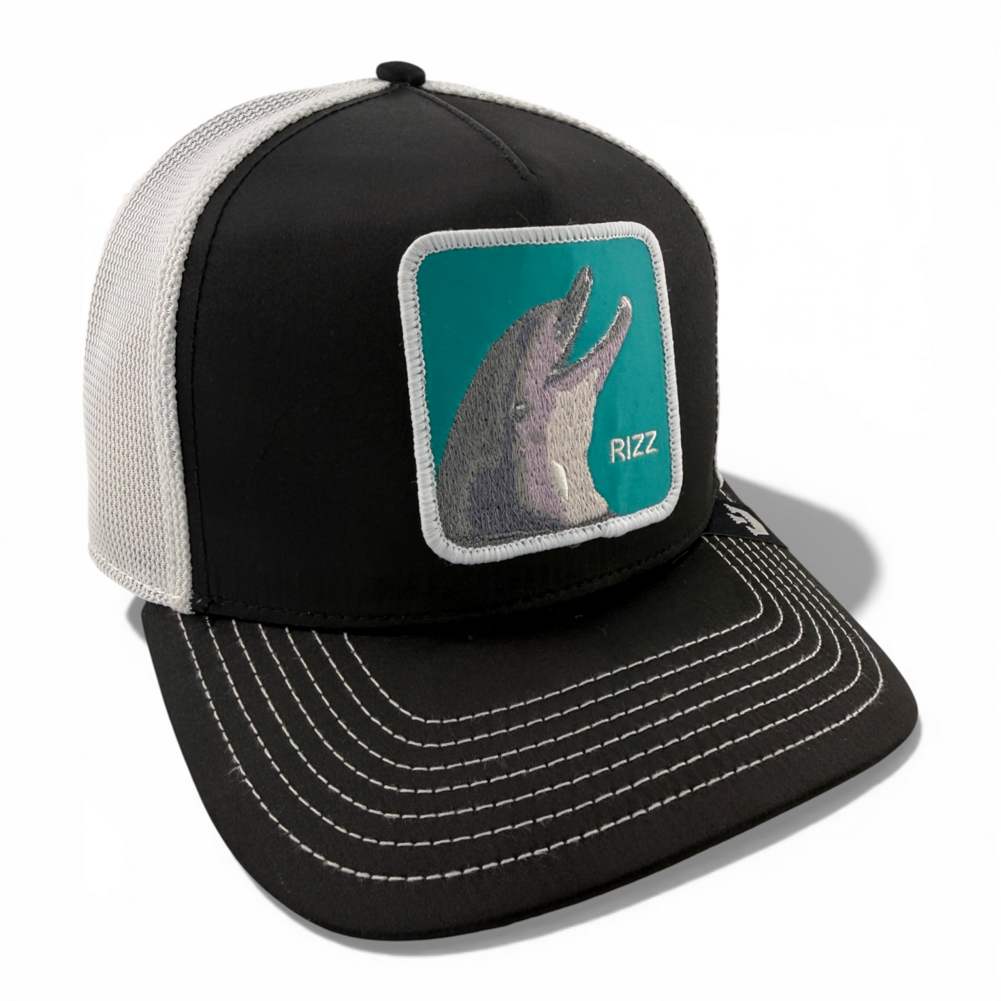 Goorin Bros Rizz Dolphin The Farm Satin Mesh Trucker Snapback Adjustable Hat Cap
