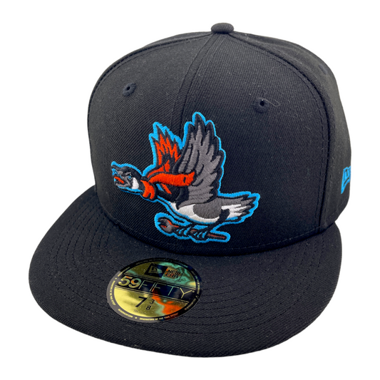 New Era Beloit Sky Carp MiLB Game Logo Authentic Black 59Fifty Fitted Hat Cap