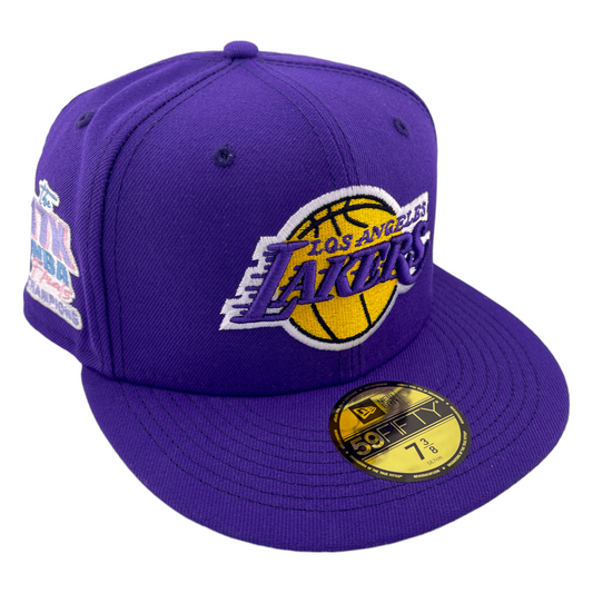 New Era Los Angeles Lakers 17x Champions Patch Purple/Blue UV 59Fifty Fitted Hat Cap