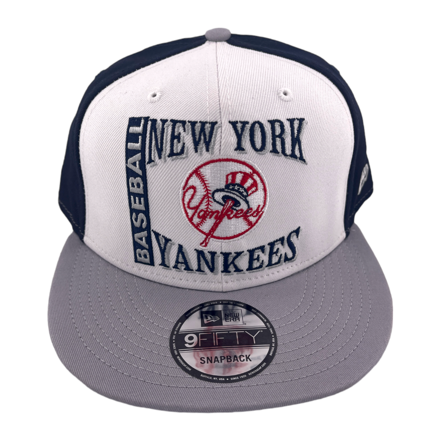 New Era New York Yankees Retro Logo Navy Blue/White/Grey MLB 9FIFTY Snapback Hat Cap