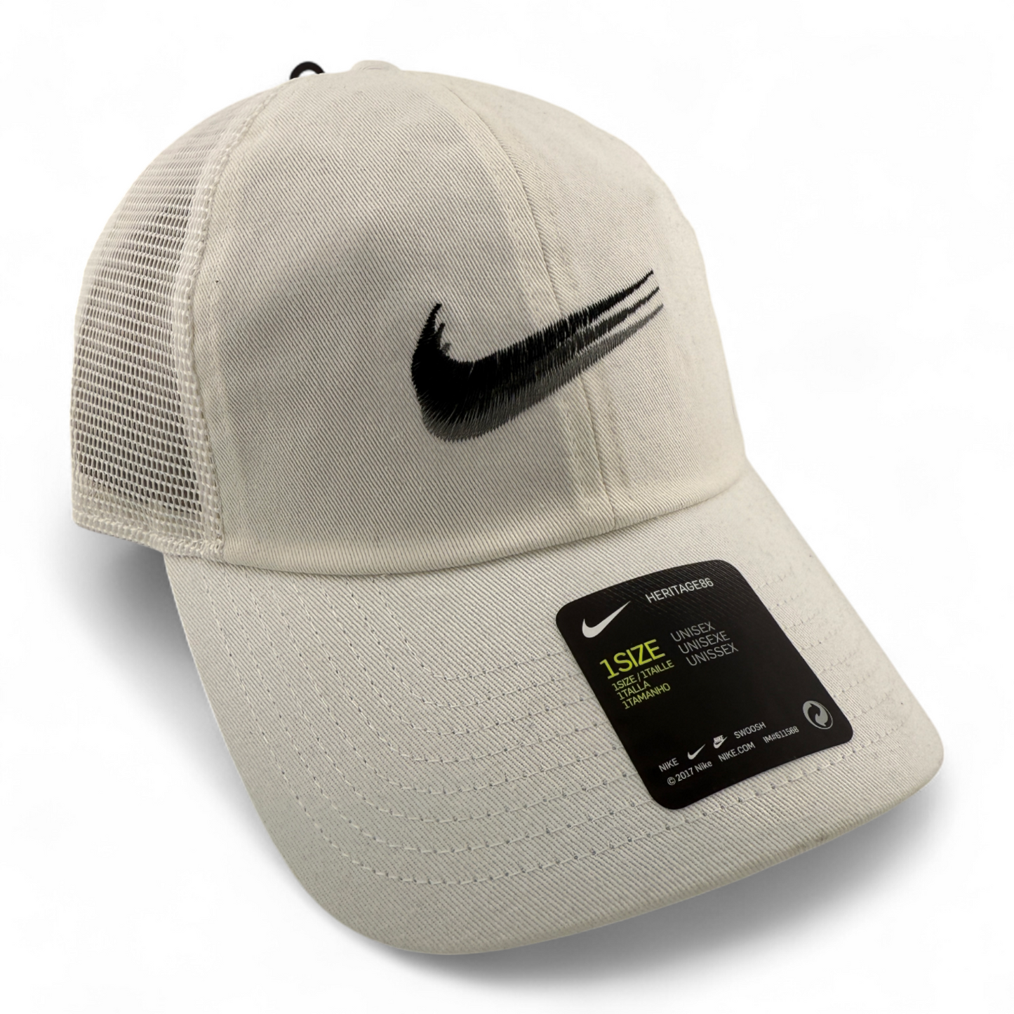 Nike Heritage86 Black Swoosh Curved DC4022-100 Mesh Back Adjustable Dad Hat Cap