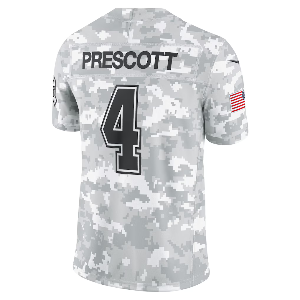 Nike Dallas Cowboys NFL #4 Dak Prescott 2024 Salute to Service Jersey Mens M
