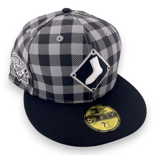 New Era Chicago White Sox Comiskey Park Patch Plaid Checkered Black 59FIFTY Hat Cap