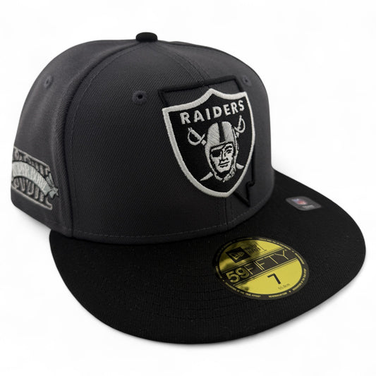 New Era Las Vegas Raiders NFL State Logo Super Bowl XVIII 59FIFTY Fitted Hat Cap