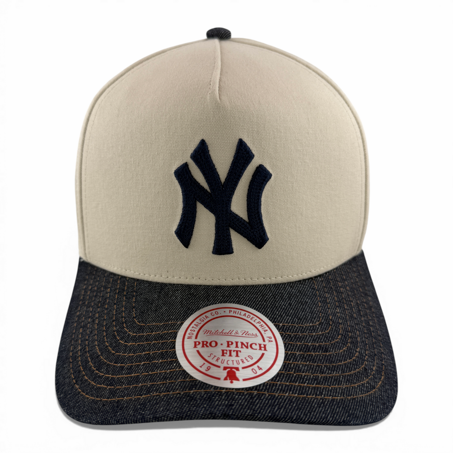 Mitchell & Ness New York Yankees Denim A-Frame Pro Pinch Fit Snapback Adjustable