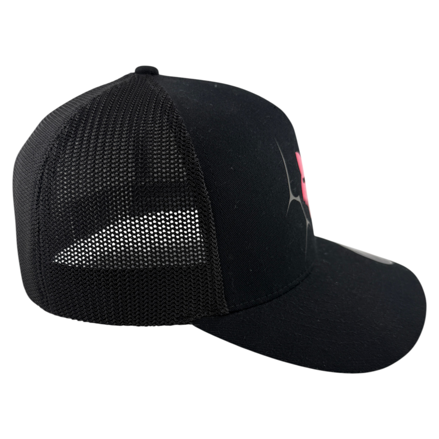 Fox Racing SYZ Pink Logo Black Mesh Back Stretch Flex Fit Adult Hat Cap
