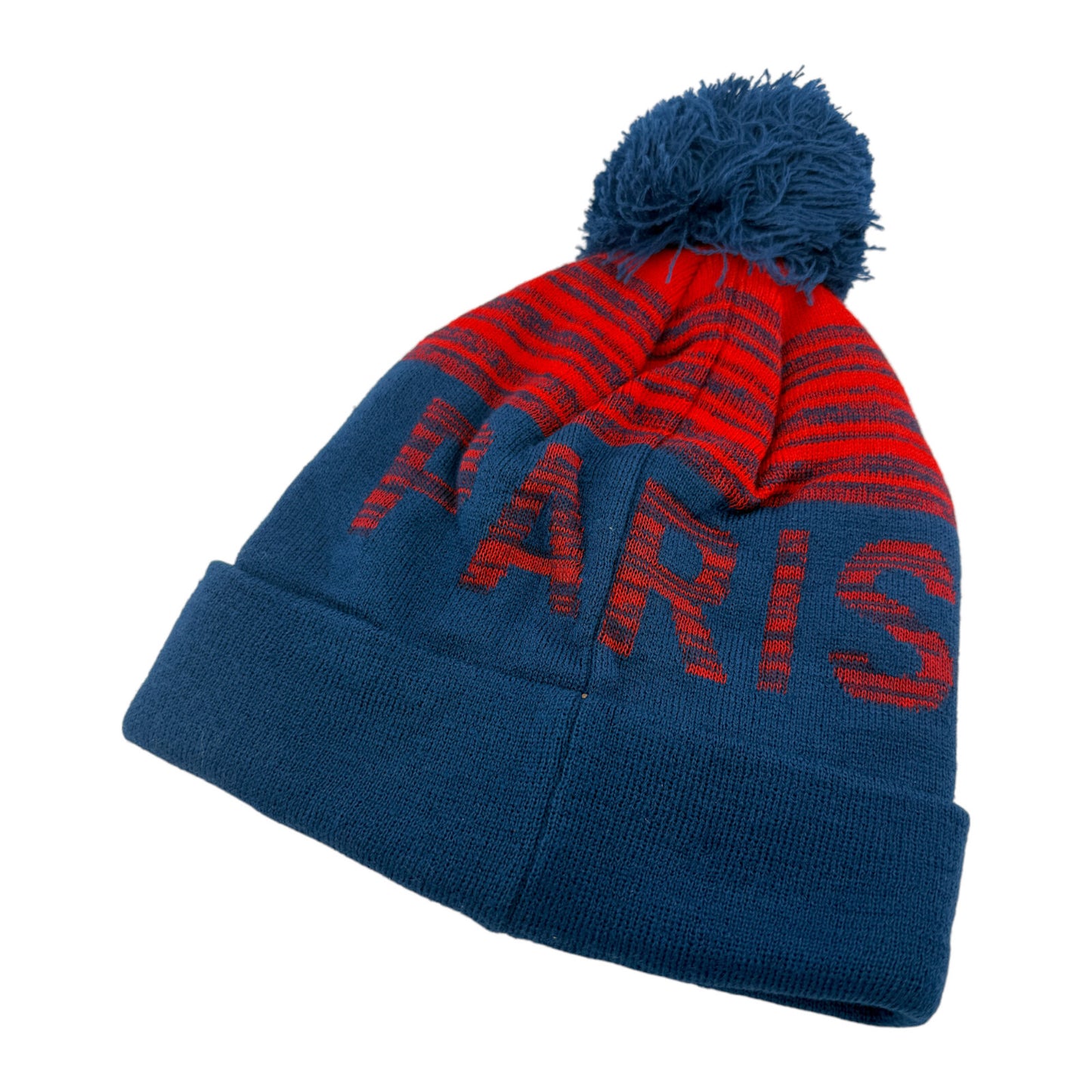 Paris Saint-Germain F.C. PSG.FR Ligue 1 Soccer Pom Pom Knit Cuffed Beanie Hat