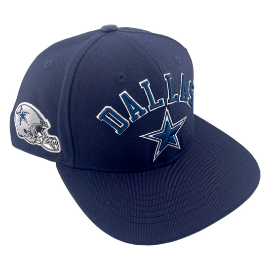 Pro Standard Dallas Cowboys Helmet Patch Stacked Logo NFL Navy Blue Snapback Hat Cap