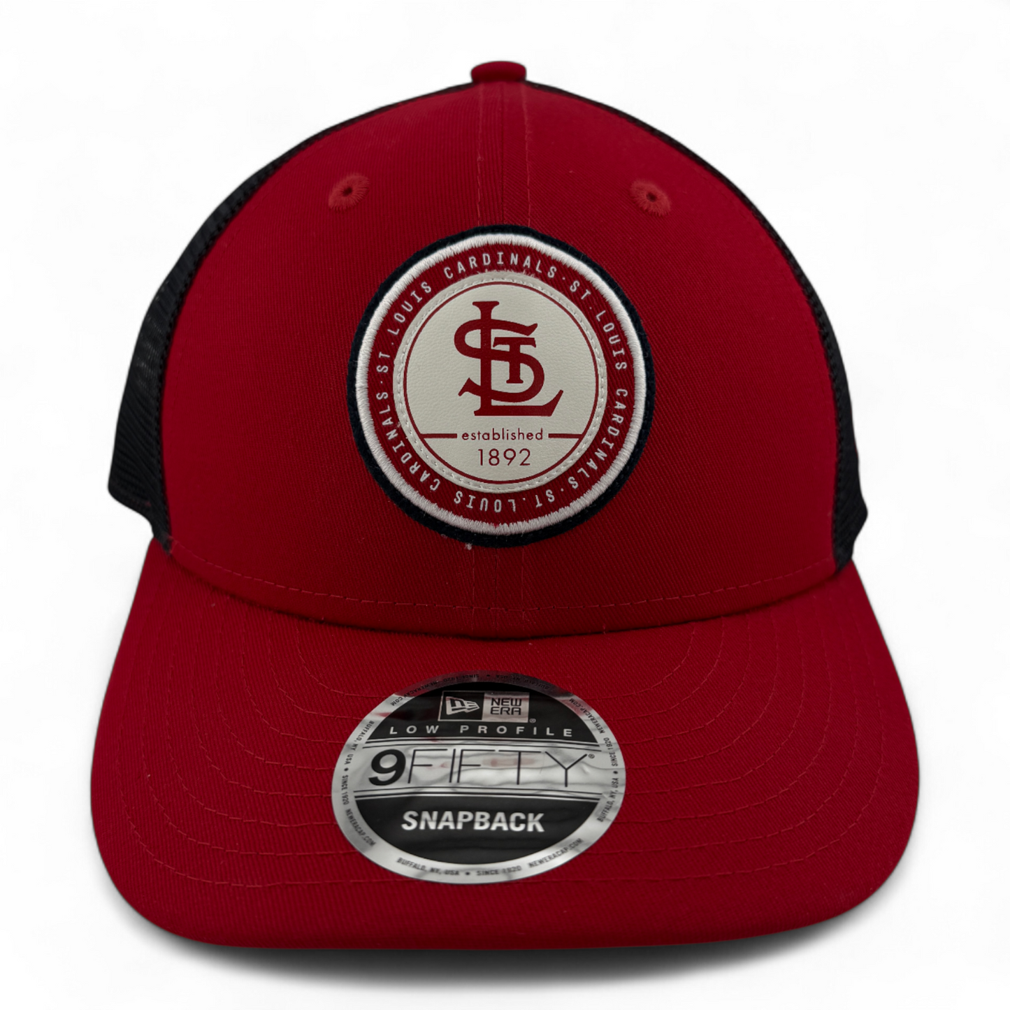 New Era St. Louis Cardinals MLB Circle Patch 9Fifty Low Profile Trucker Snapback