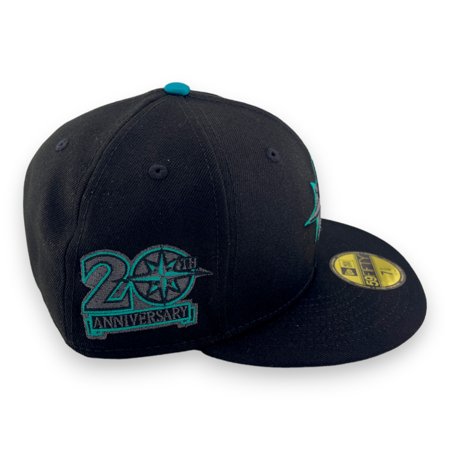 New Era Seattle Mariners 20th Anniversary Patch Metallic Logo Pack 59FIFTY Hat Cap