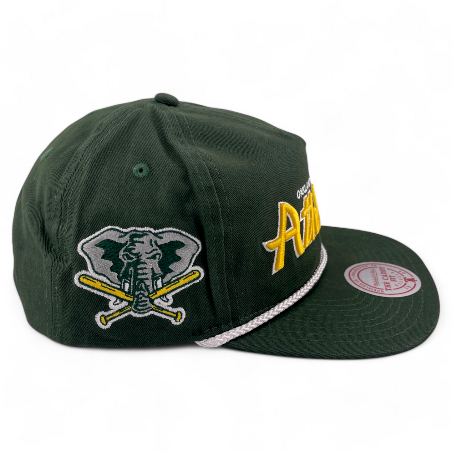 Mitchell & Ness Oakland Athletics A's Script Rope Golfer Caddy Fit Snapback Hat