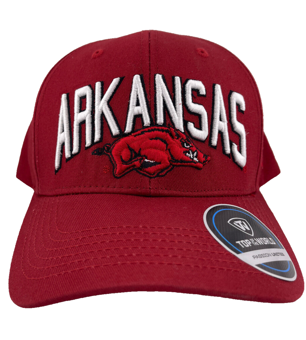 Top of the World Arkansas Razorbacks NCAA College Red Adjustable Snapback Hat Cap