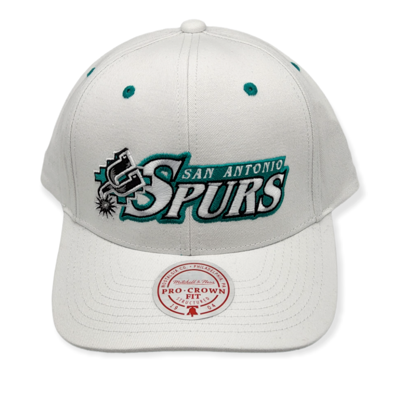 Mitchell & Ness San Antonio Spurs NBA Oh Word Pro HWC White/Teal UV Snapback Hat