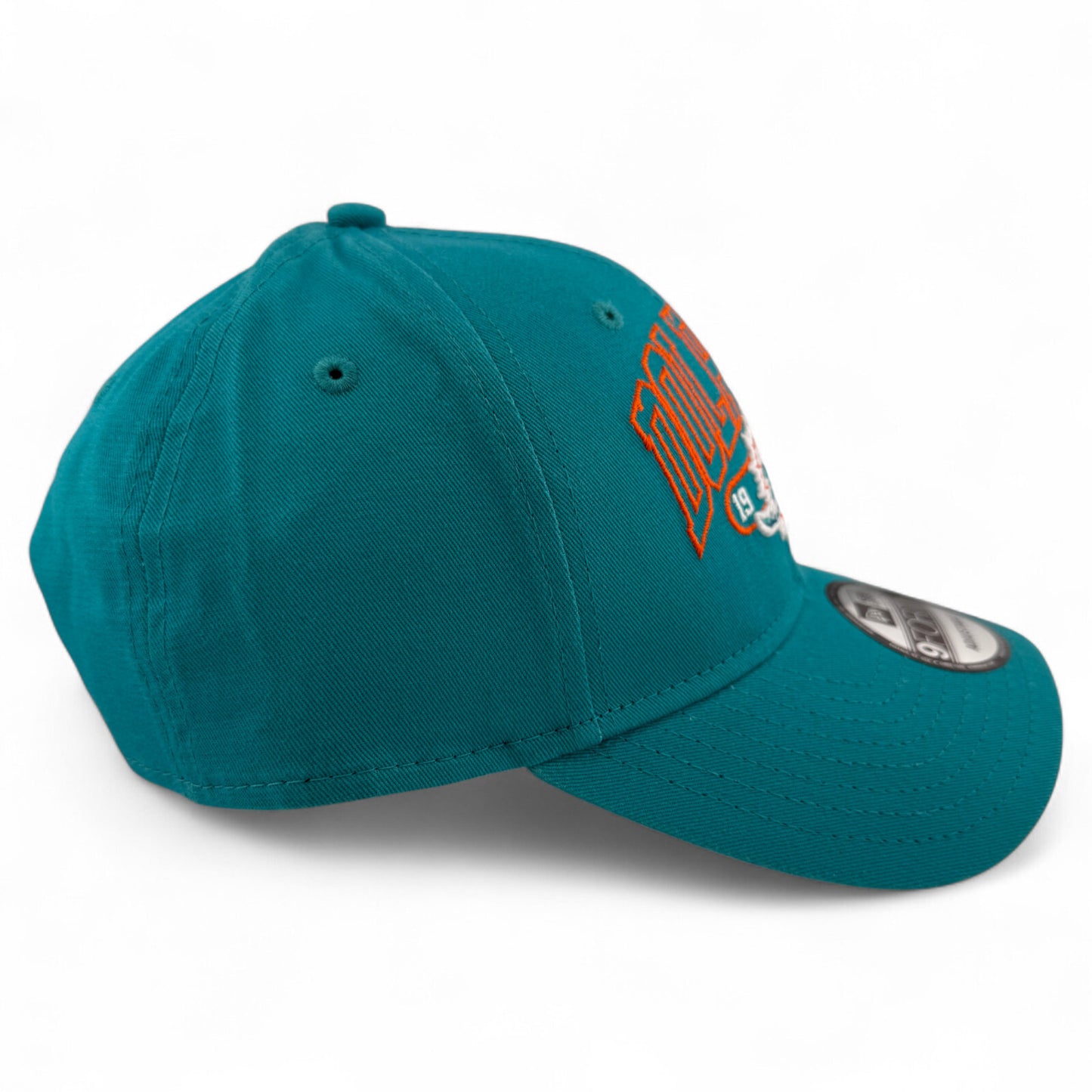 New Era Miami Dolphins NFL Outline Text Logo 9Forty Adjustable Snapback Hat Cap