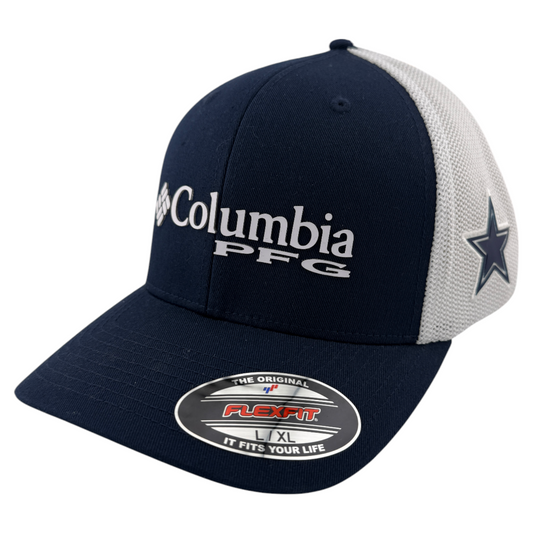 Columbia PFG Dallas Cowboys NFL Performance Fishing Gear Flex Fit Hat Cap L/XL