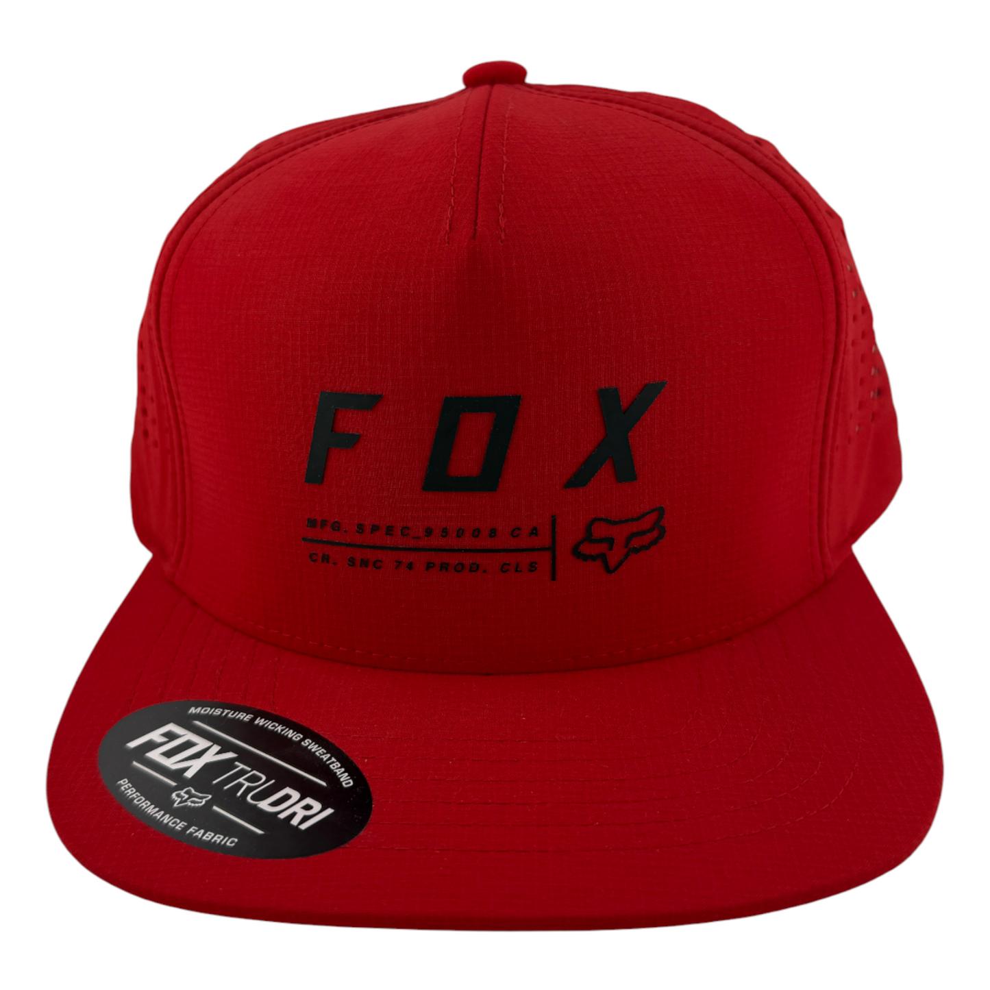 Fox Racing Non Stop Tech Logo Sport A-Frame Red Adjustable Snapback Hat Cap