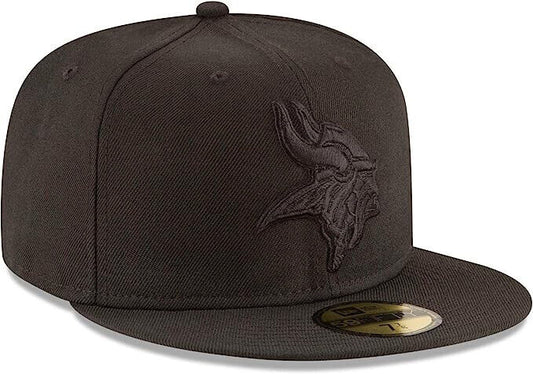 New Era Minnesota Vikings Black on Black Out NFL 59FIFTY Fitted Hat Cap