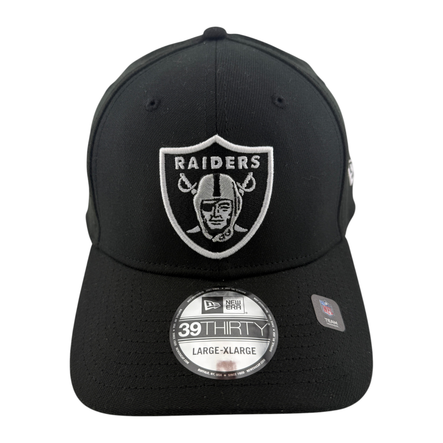New Era Las Vegas Raiders NFL Team Classic Logo Black 39Thirty Flex Fit Hat Cap