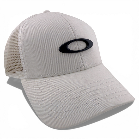 Oakley Ellipse White Black/Logo Trucker Mesh Back Adjustable SnapBack Hat Cap