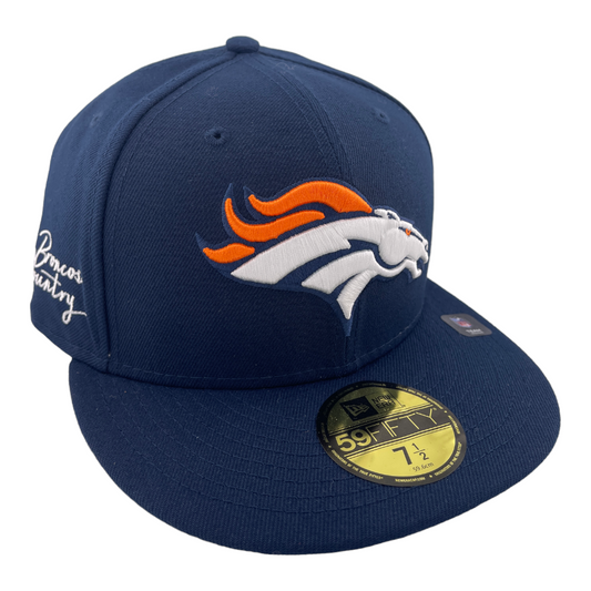 New Era Denver Broncos Country Side Stitch 50 Logo Sweatband 59FIFTY Fitted Hat Cap