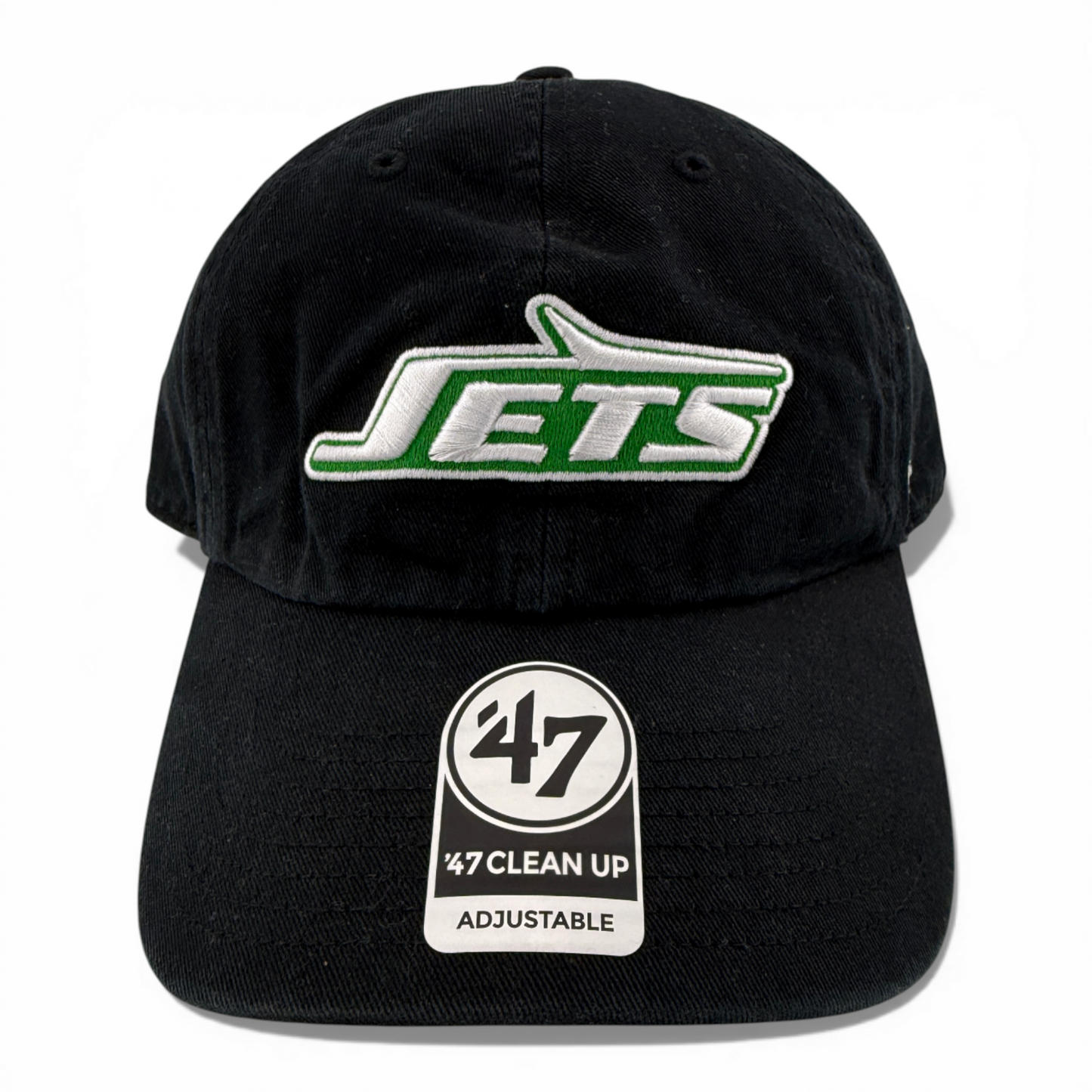 '47 Brand New York Jets NFL Team Basic Black Clean Up Adjustable Dad Hat Cap
