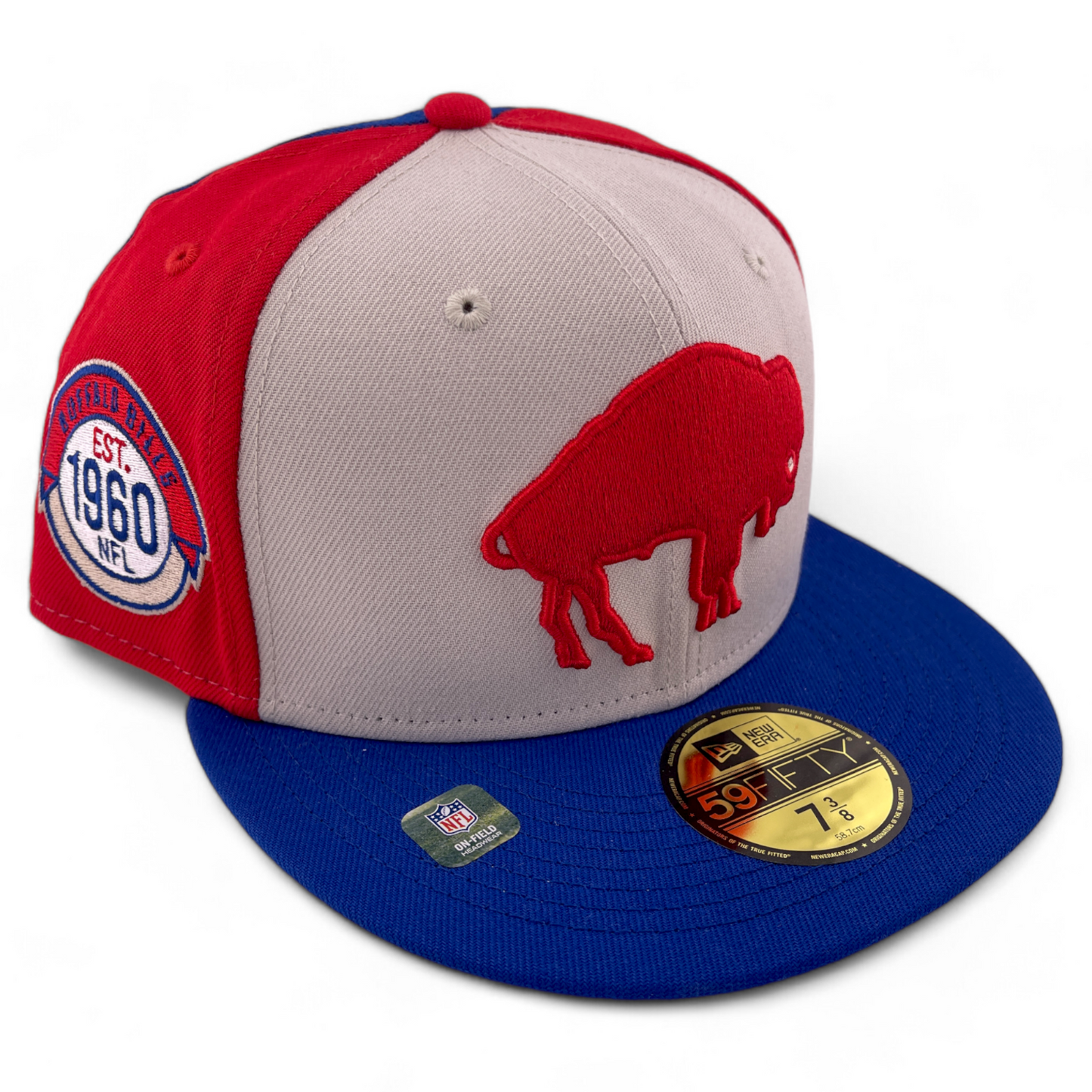 New Era Buffalo Bills NFL 2023 Sideline Historic Buffalo Logo 59Fifty Fitted Hat