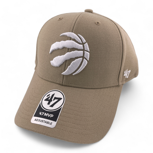 NEW '47 Brand Toronto Raptors NBA Tan/White Logo MVP Adjustable Hat Cap