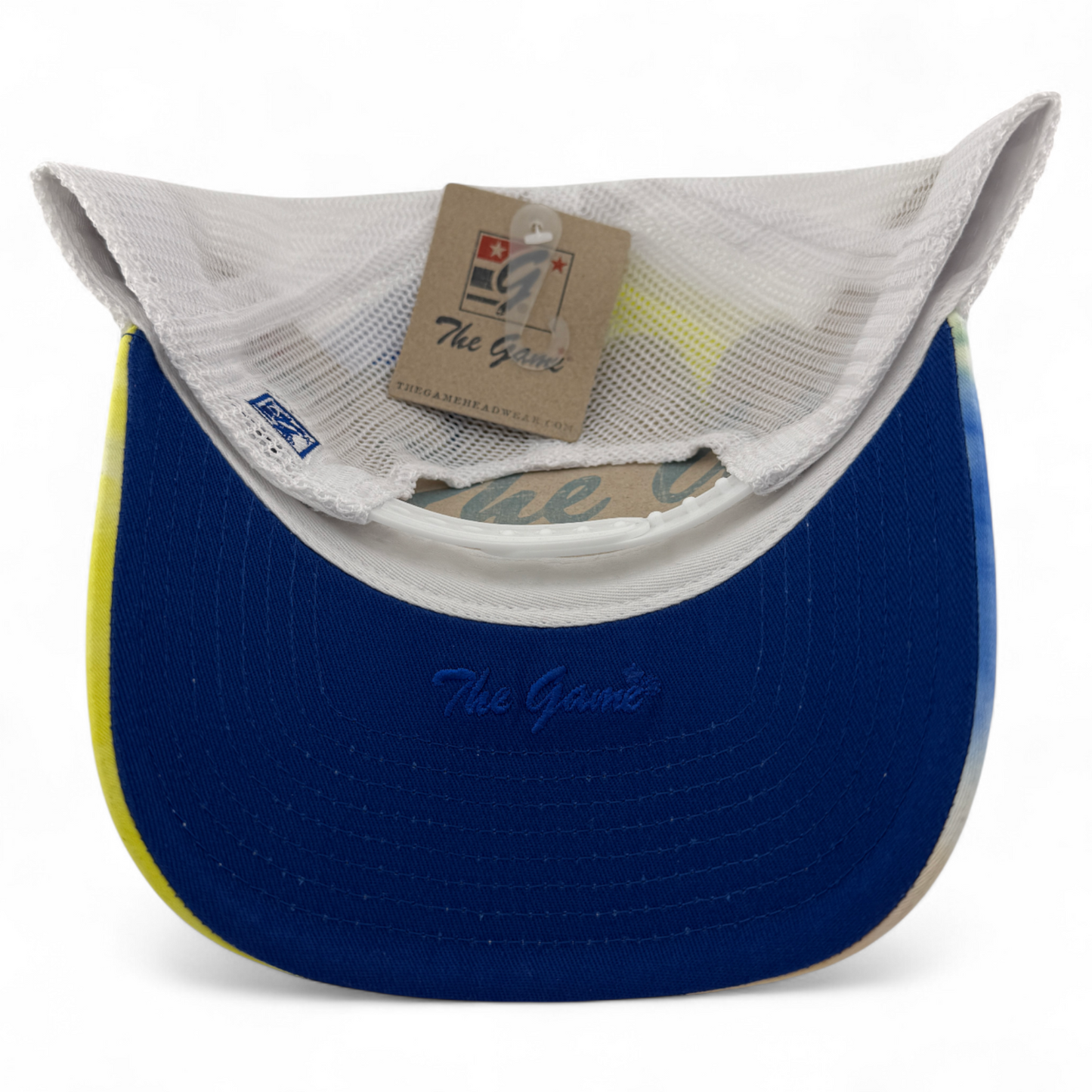 The Game GB470 Sunrise Tie Dye Trucker Mesh Back Snapback Adjustable Dad Hat Cap
