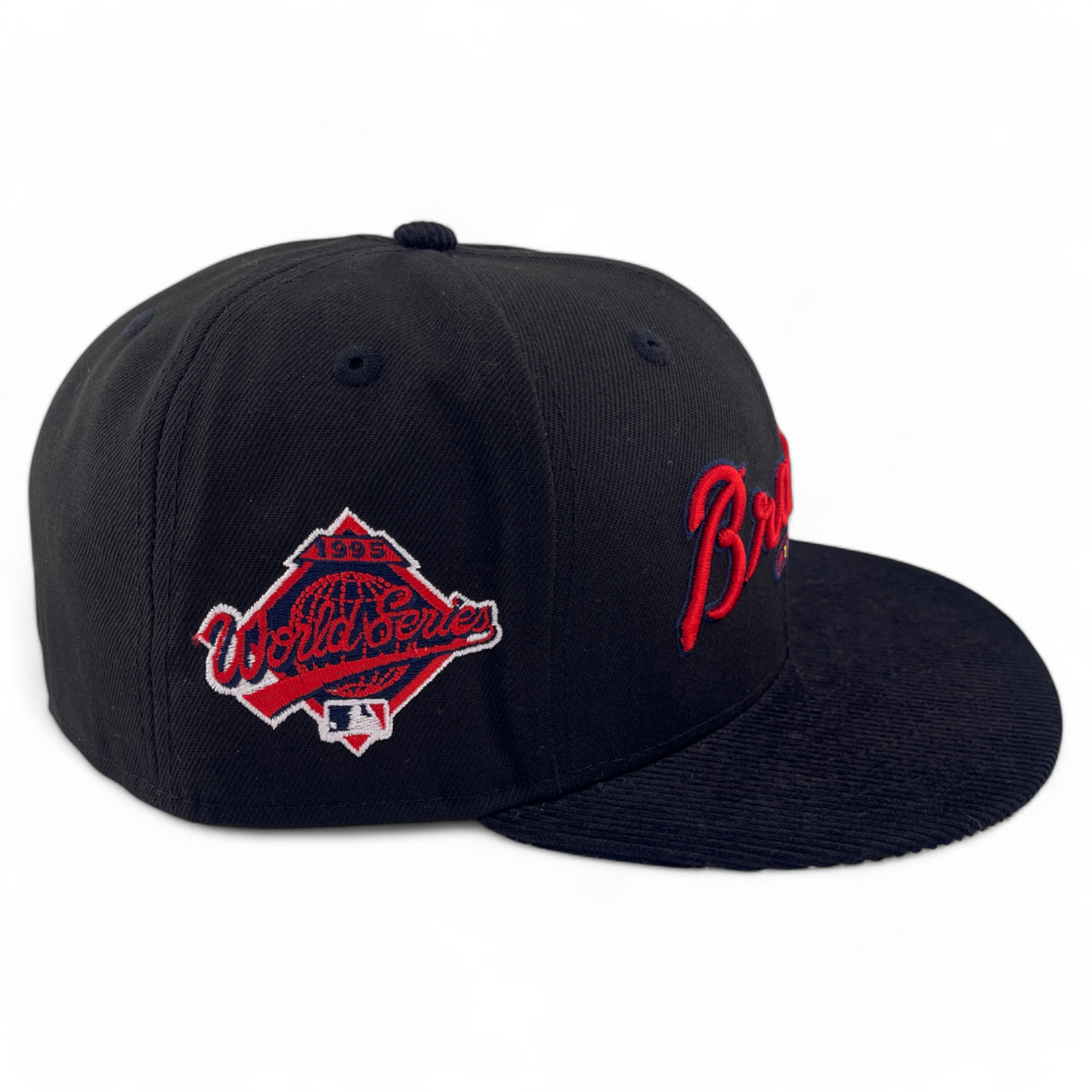 New Era Atlanta Braves MLB Black Cord Corduroy World Series 59FIFTY Fitted Hat