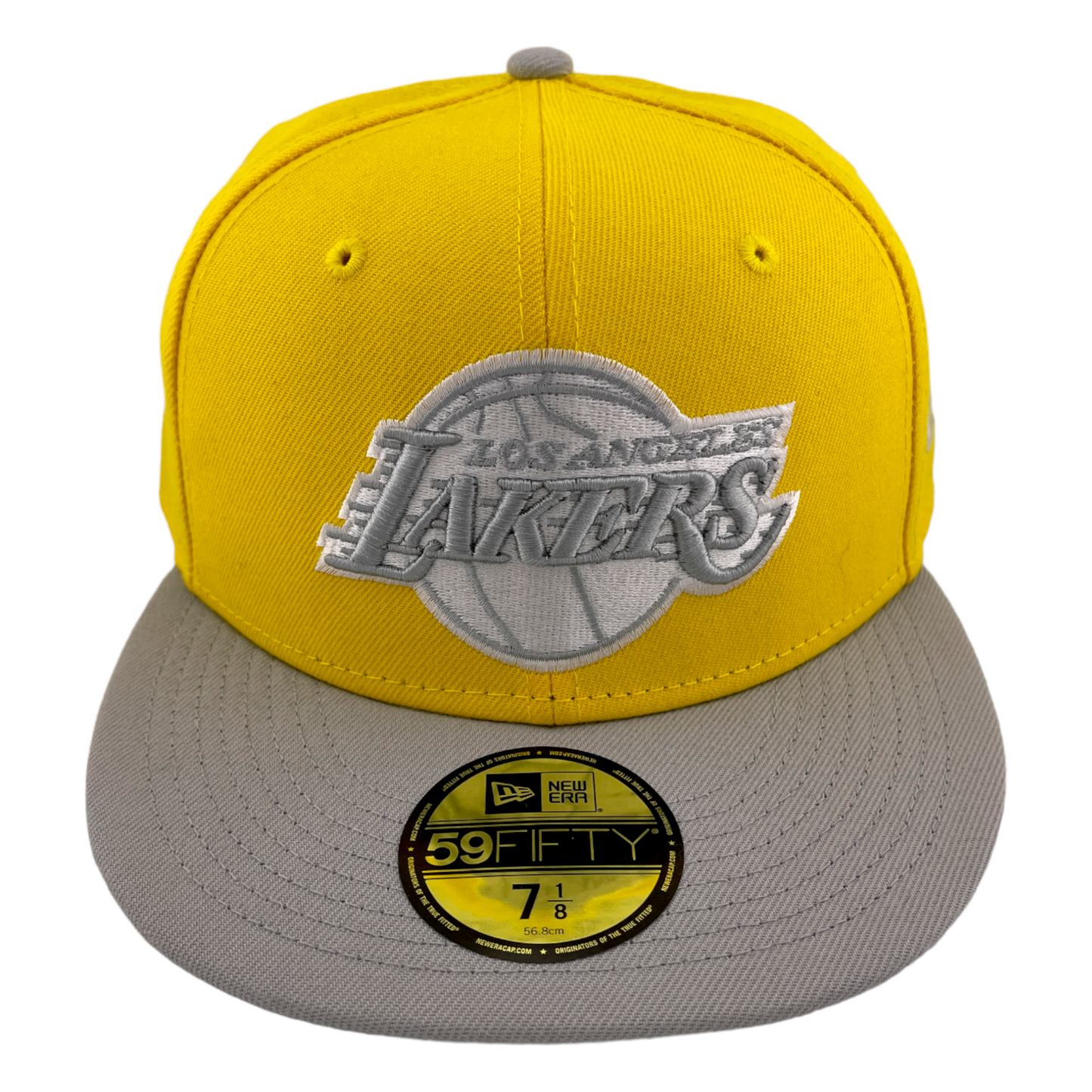 New Era Los Angeles Lakers 2 Tone Color Pack Yellow/Grey UV 59Fifty Fitted Hat Cap