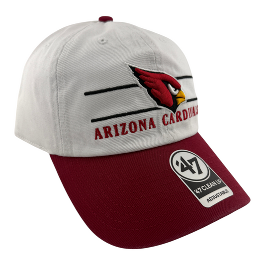 '47 Brand Arizona Cardinals NFL White/Red Logo Clean Up Adjustable Dad Hat Cap