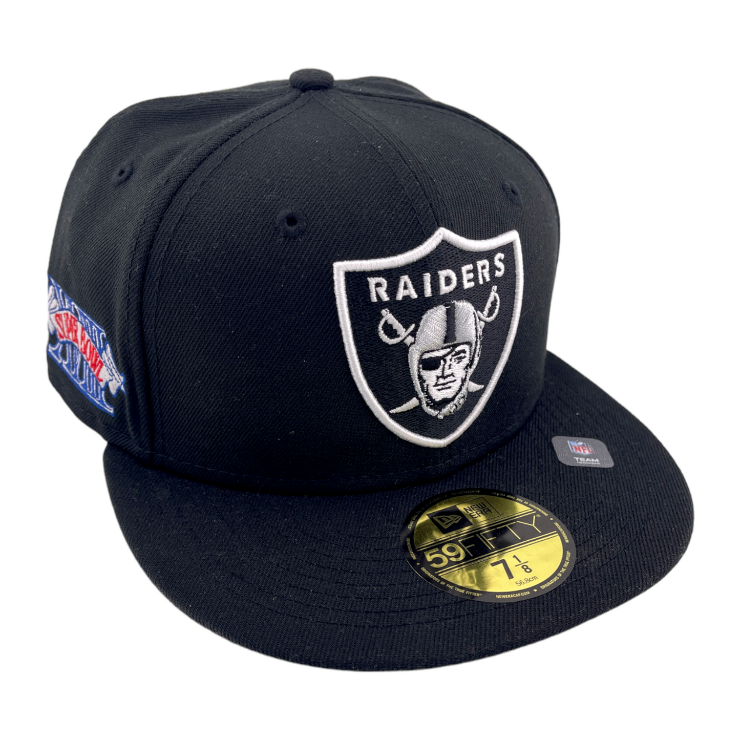 New Era Las Vegas Raiders Super Bowl Side Patch Black/Grey UV 59Fifty Fitted Hat Cap