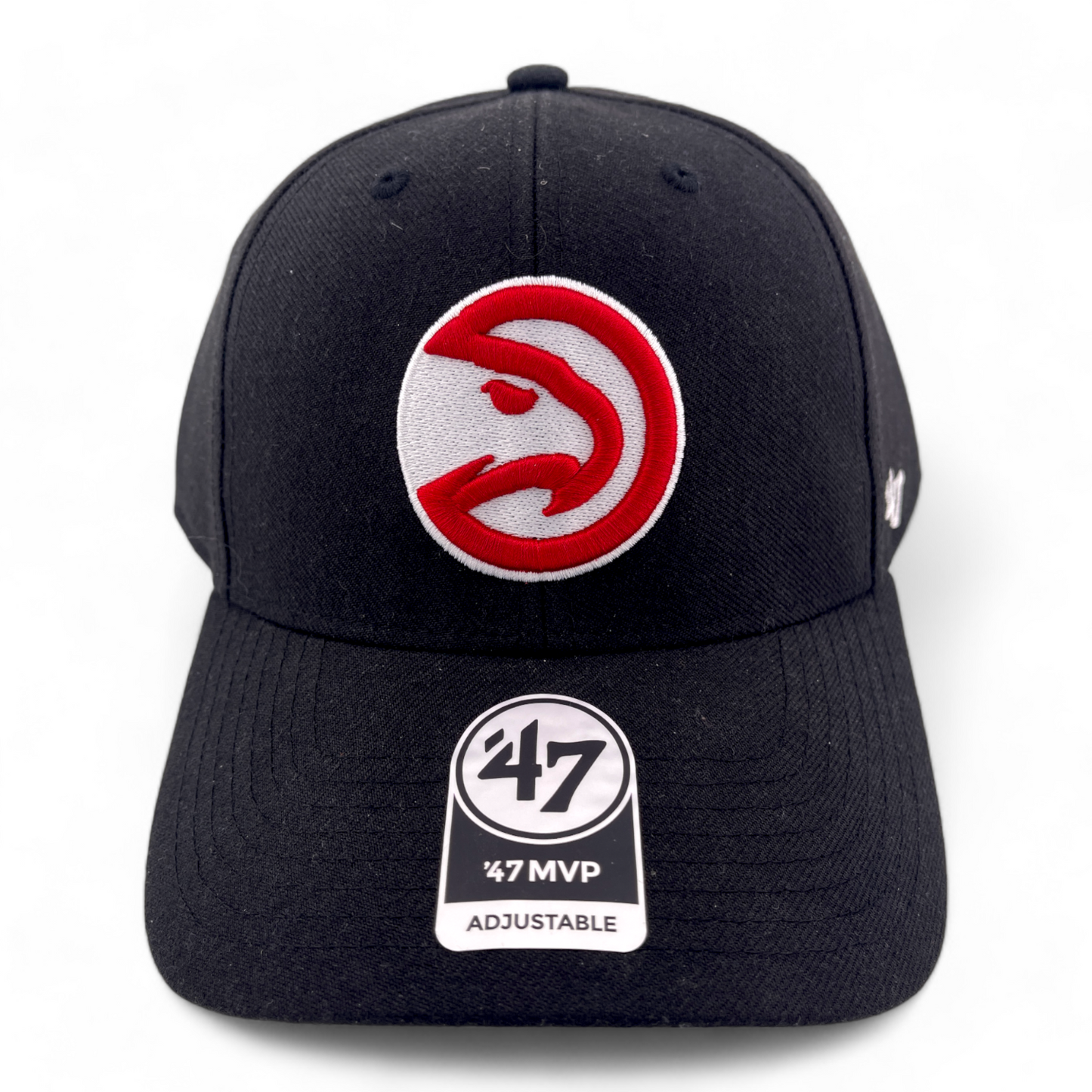 '47 Brand Atlanta Hawks NBA Black/Red Logo MVP Adjustable Hat Cap