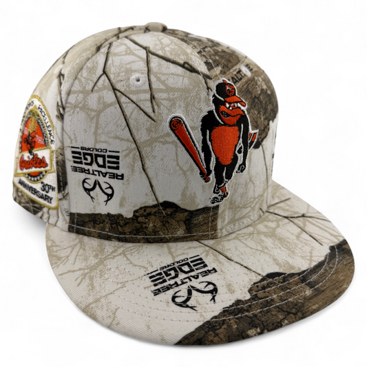 New Era Baltimore Orioles MLB Realtree Edge White Snow Camo 59Fifty Fitted Hat