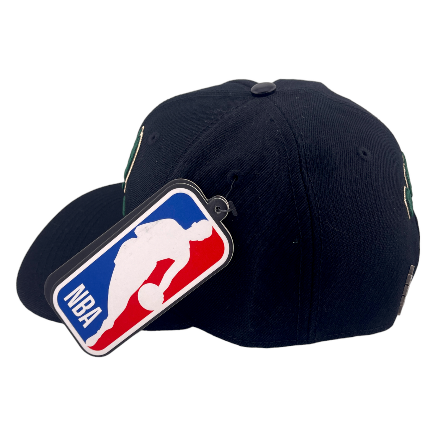 Pro Standard Milwaukee Bucks Stag Head Logo Side Patch Black UV Snapback Hat Cap