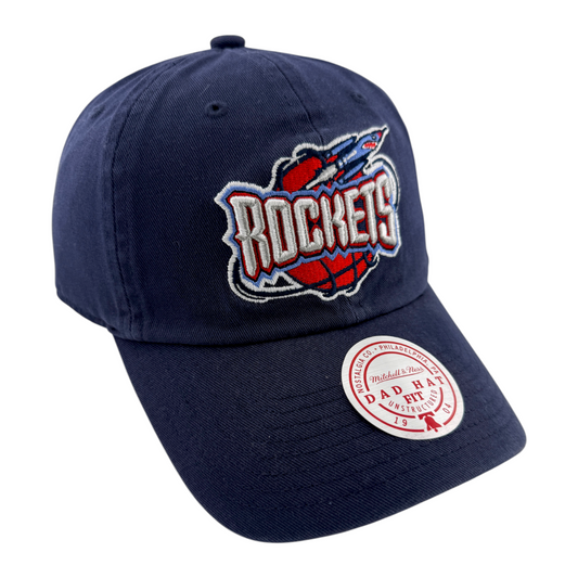 Mitchell & Ness Houston Rockets NBA Navy Strapback Adjustable Dad Hat Fit Cap