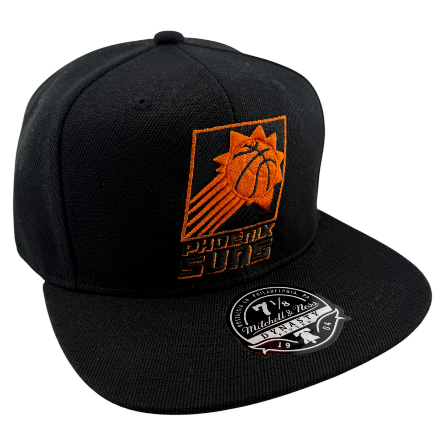 Mitchell & Ness Phoenix Suns NBA Two Tonal Orange Black Dynasty Fitted Hat Cap