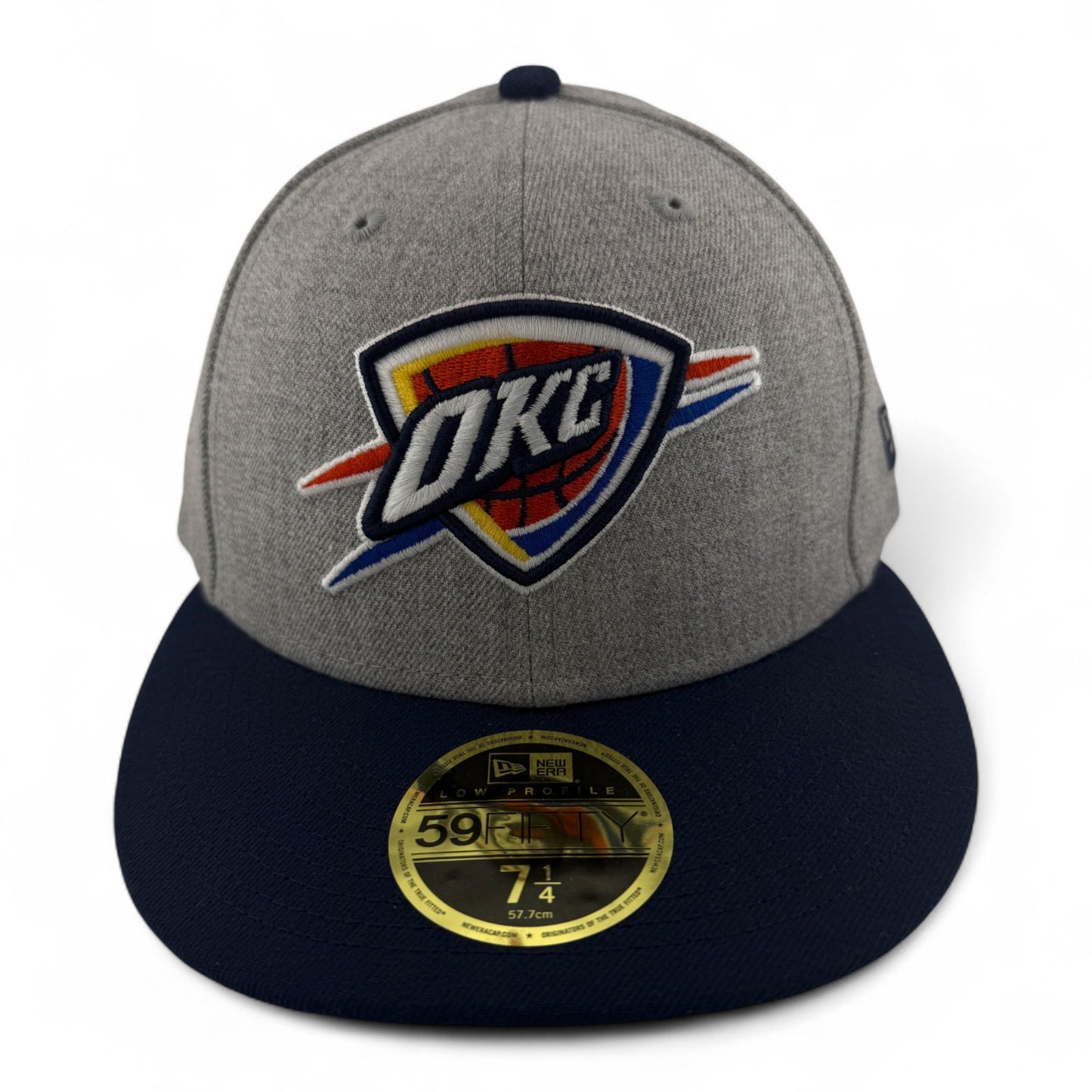 New Era Oklahoma City Thunder NBA Grey/Navy Low Profile 59Fifty Fitted Hat Cap
