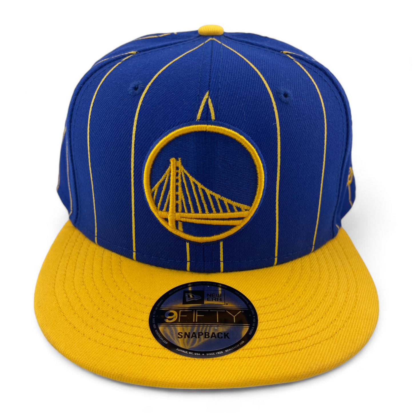 New Era Golden State Warriors NBA Vintage Pinstripe Birdcage 9Fifty Snapback Hat