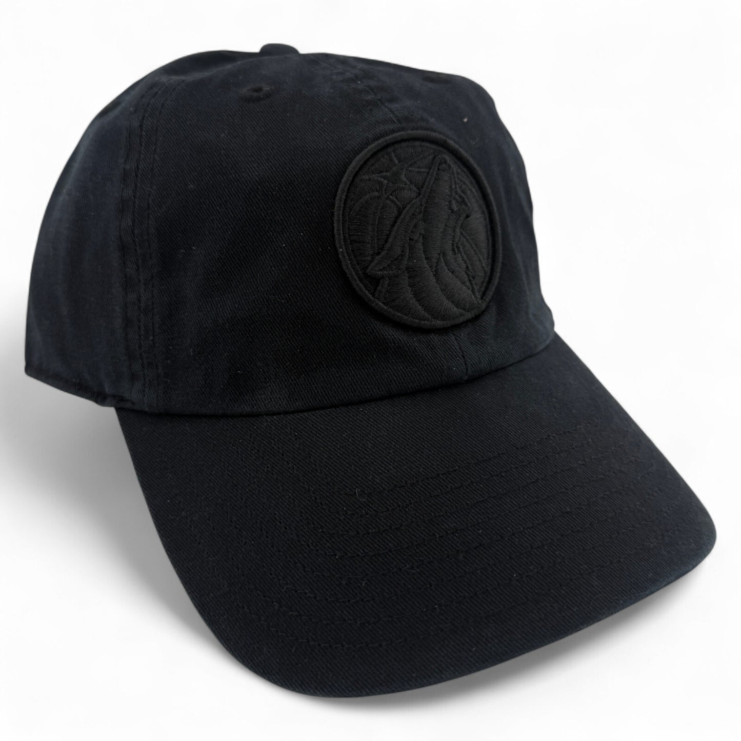 '47 Brand Dallas Mavericks NBA All Black Logo Clean Up Adjustable Dad Hat Cap
