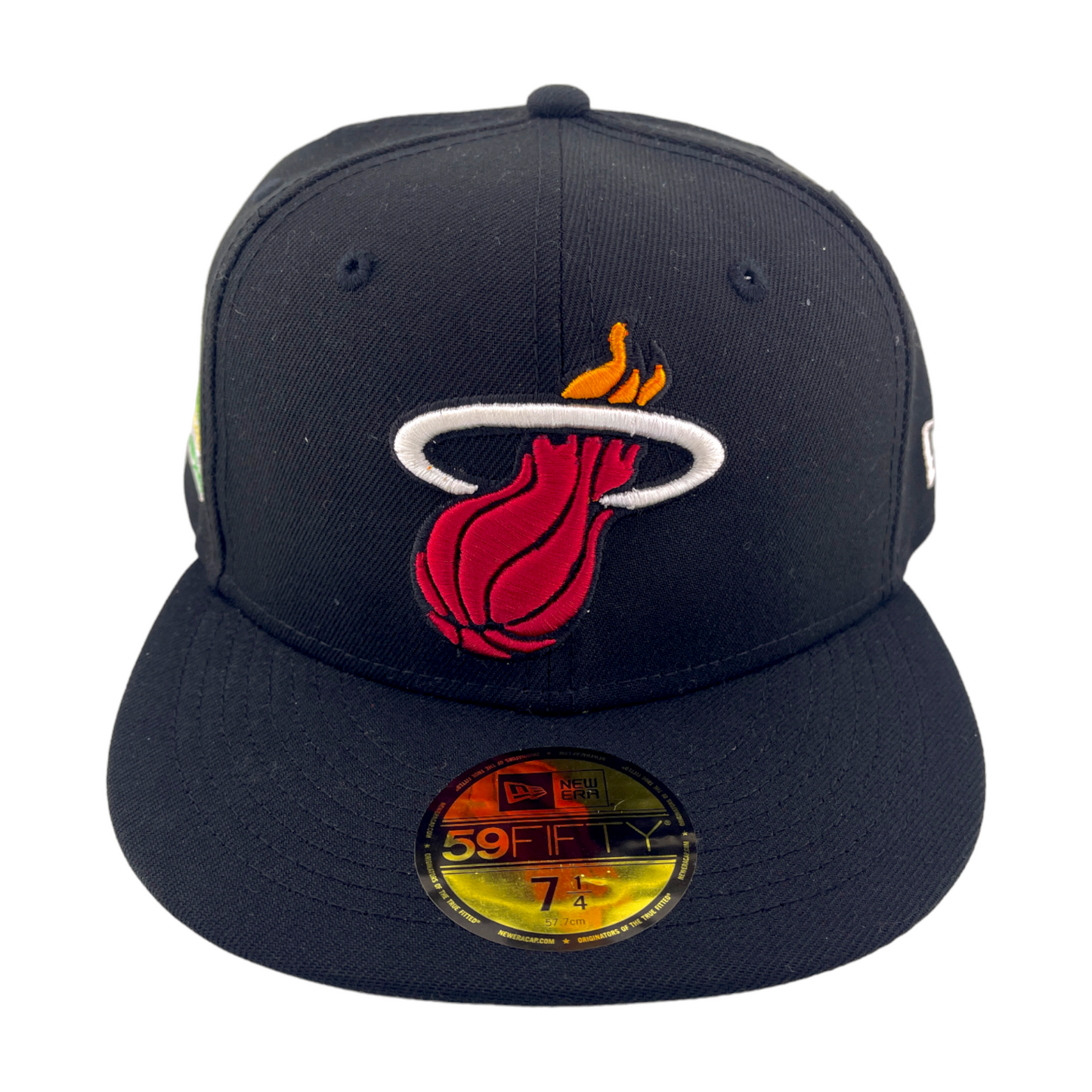 New Era Miami Heat 3x NBA Finals Champions Patch Black/Yellow 59Fifty Fitted Hat Cap