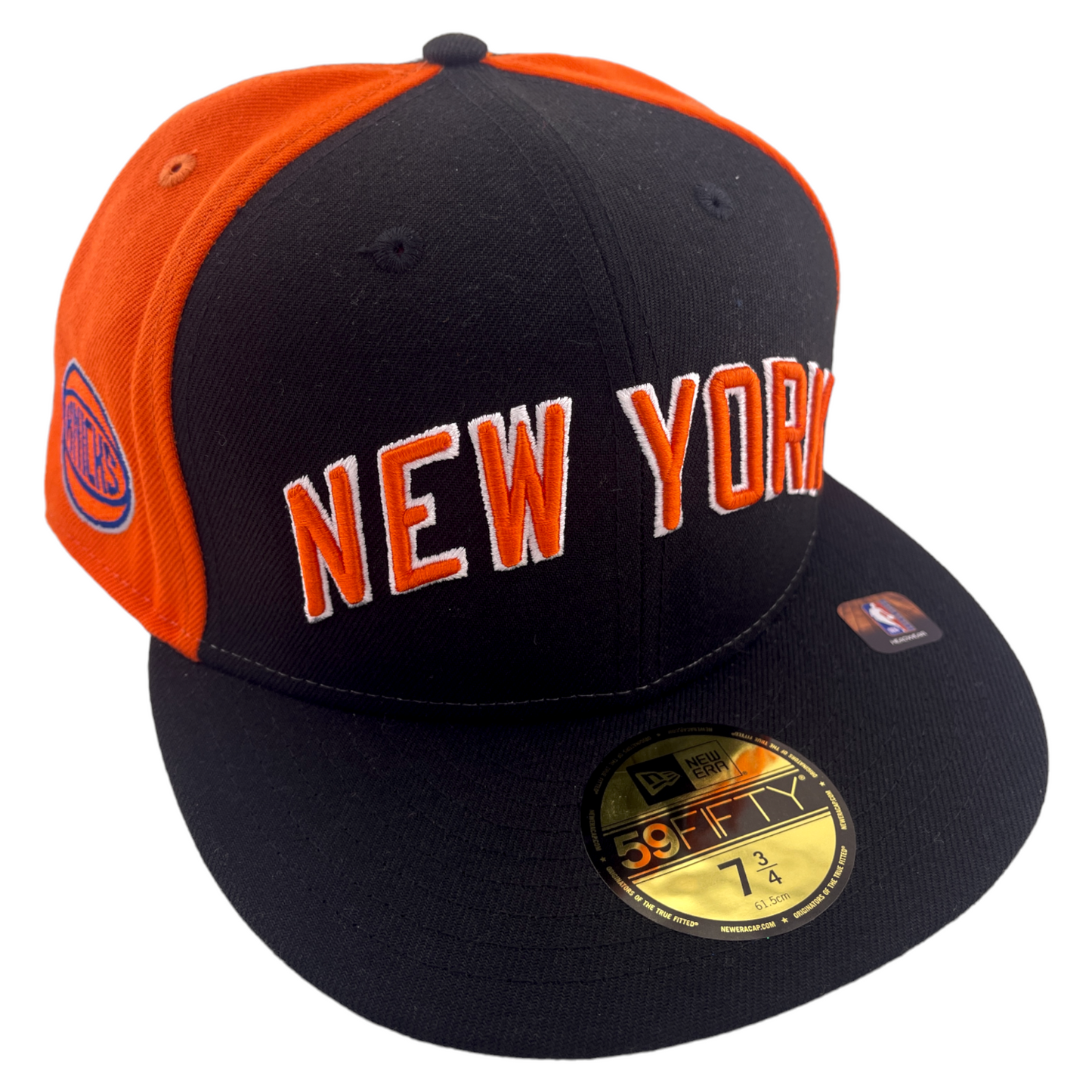 New Era New York Knicks 2023 City Edition NBA Orange/Blue UV 59Fifty Fitted Hat Cap