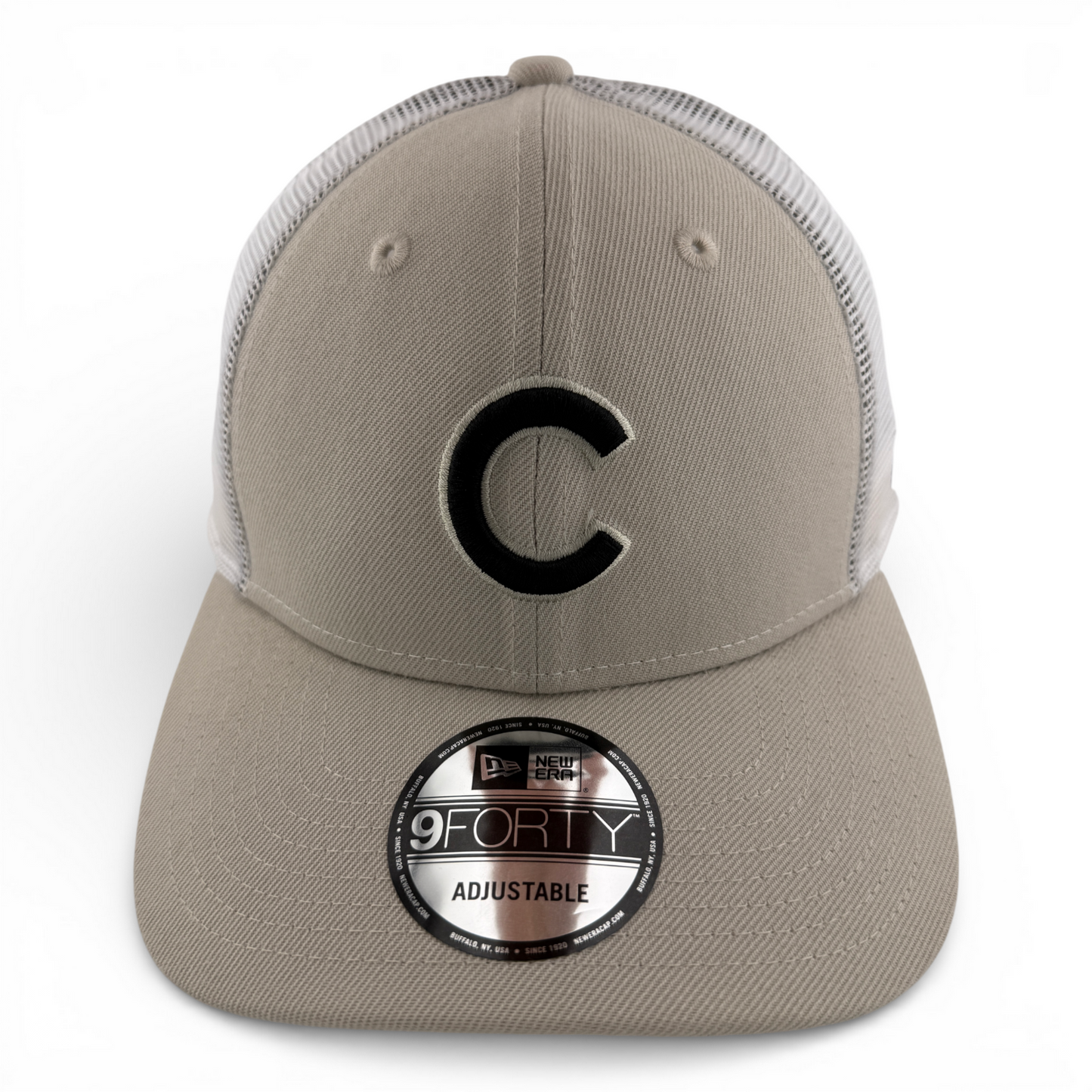 New Era Chicago Cubs MLB Stone Tan Khaki Mesh 9Forty Snapback Adjustable Hat Cap