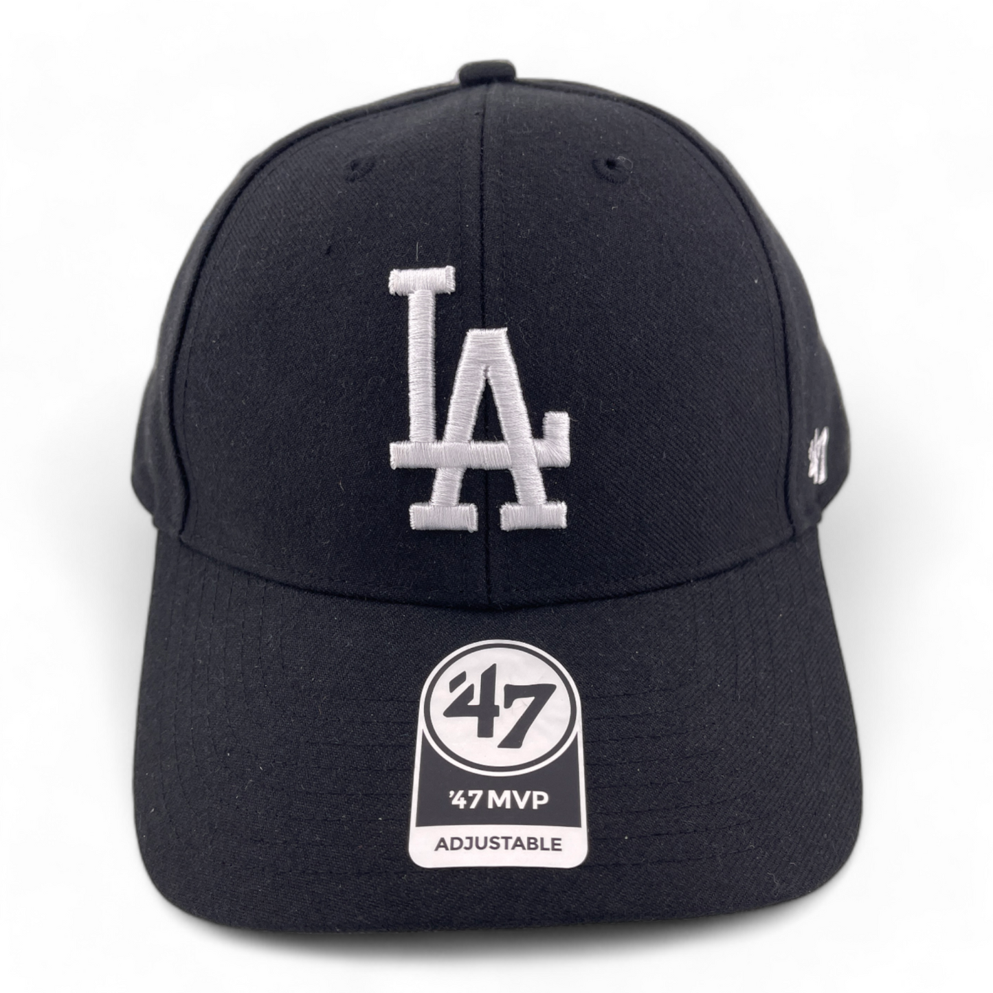 '47 Brand Los Angeles Dodgers MLB Black Gray UV White Logo MVP Adjustable Hat