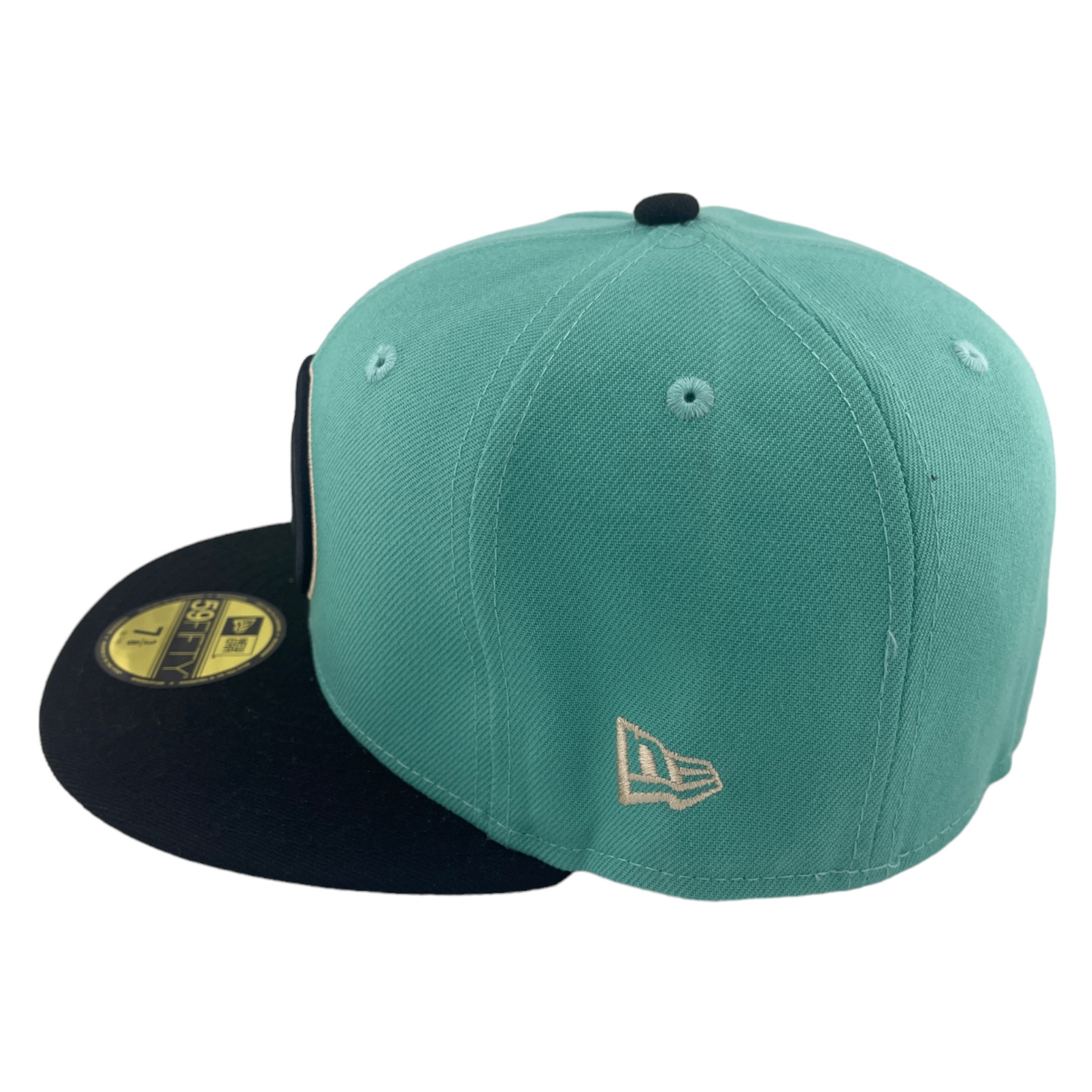 New Era Atlanta Hawks Side Patch NBA Teal/Chrome Silver UV 59Fifty Fitted Hat