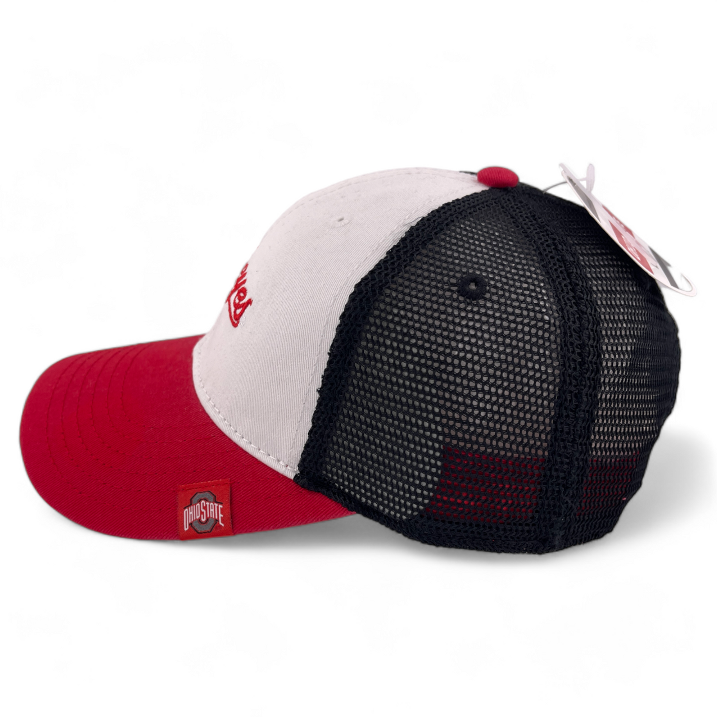 Ohio State University Buckeyes NCAA White/Black Mesh Adjustable Hat Cap Womens