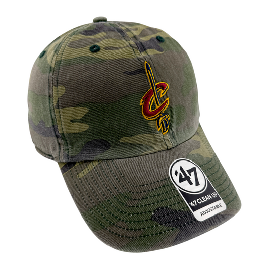 '47 Brand Cleveland Cavaliers Camouflage Clean Up Strapback Adjustable Dad Hat