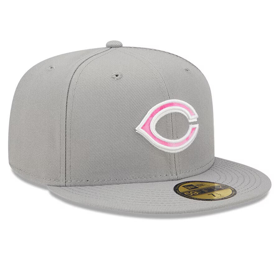 New Era Cincinnati Reds Mothers Day On-Field 2022 MLB Grey 59FIFTY Fitted Hat Cap