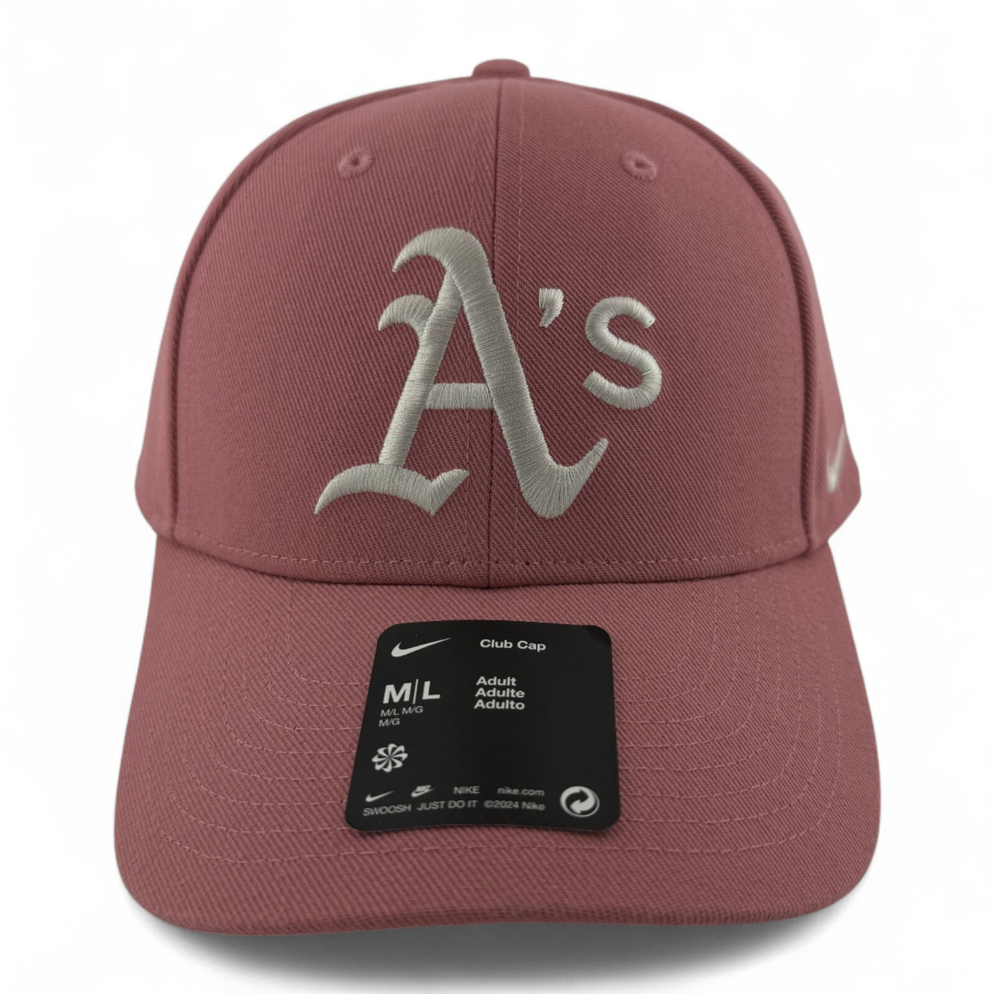 Nike Oakland Athletics A's MLB Pink Mauve Club Cap Structured Adjustable Hat