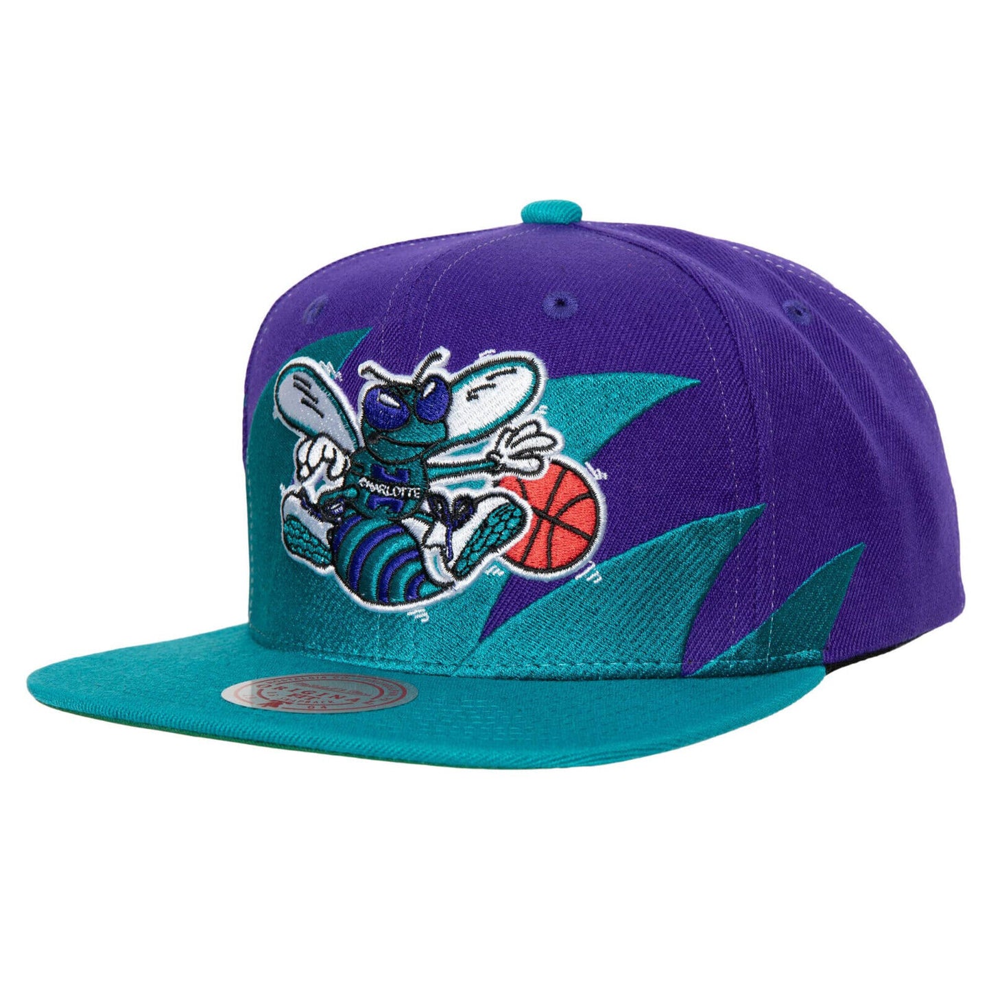 Mitchell & Ness Charlotte Hornets NBA Sharktooth HWC Purple/Teal Snapback Hat